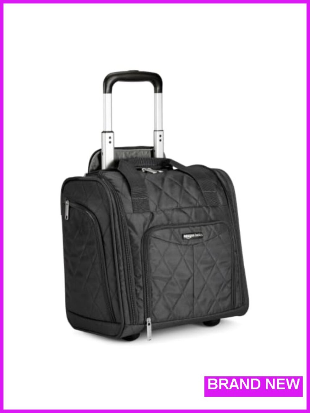 Underseat Carry-On Luggage with Wheels, 14" Rolling Travel Bag, Airline